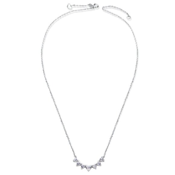 NWOT - Princess Crown U shaped CZ 925 Sterling Silver Lace Edge Necklace - Gift! - Picture 3 of 4